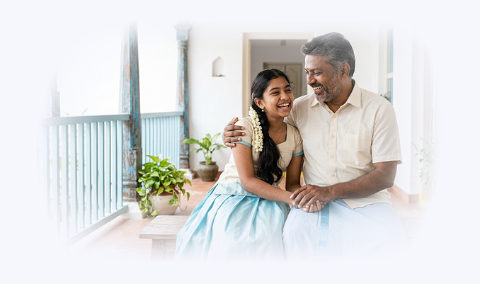 Father and Daughter laughing